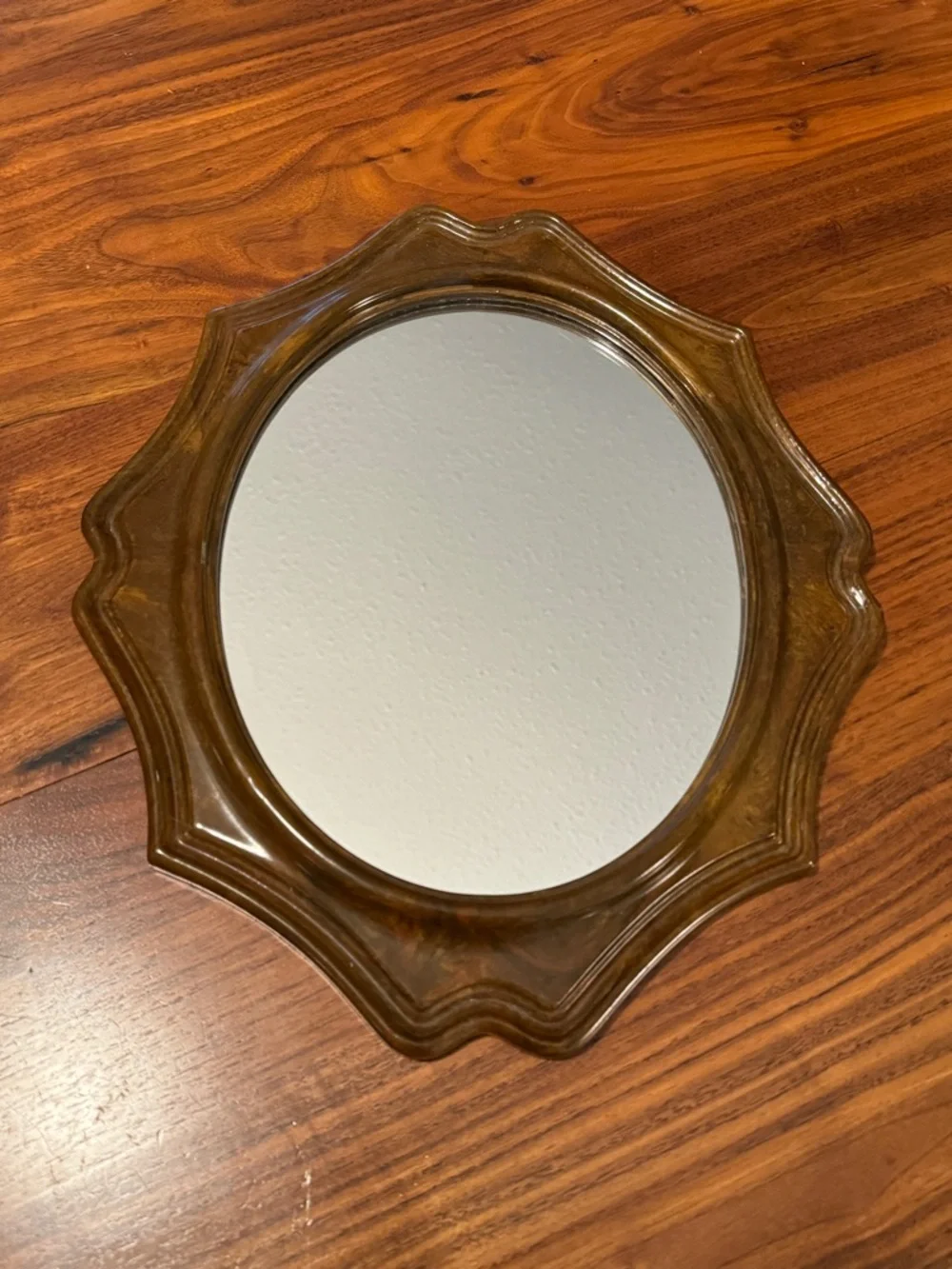 Decorative Brown Starburst Wall Mirror Made In Italy 13.5” x 11.5”